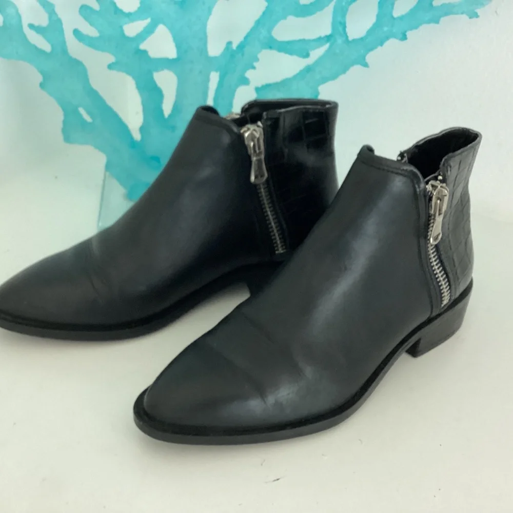 Steven By Steven Madden Womens Hickory Black Leather Chelsea Bootie Sz 7.5M $75